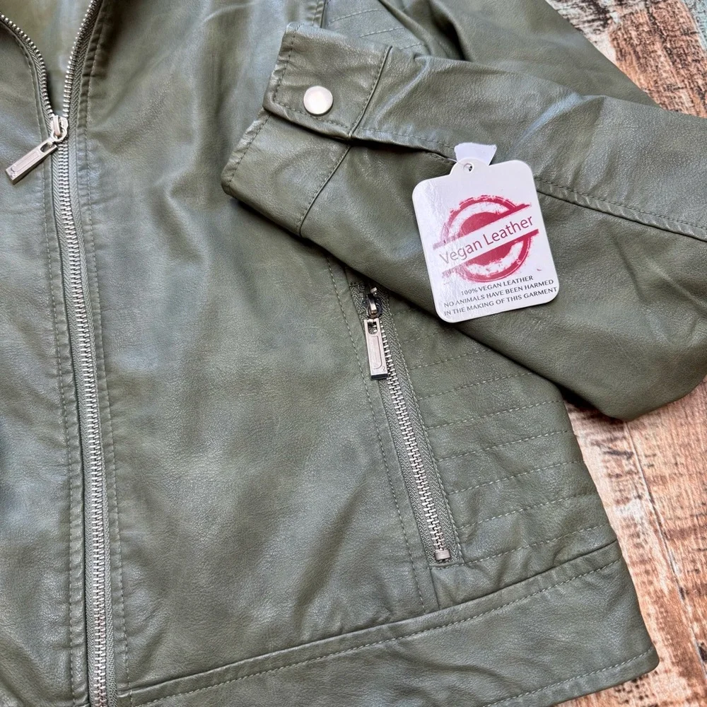 Women's “J2” Faux Leather Jacket | #P9 - Picture 8 of 14